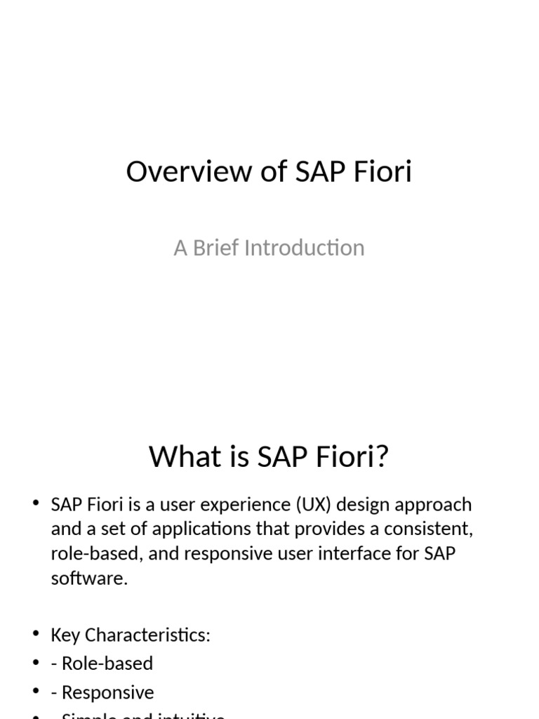 Introduction to SAP Fiori UX Design | PDF