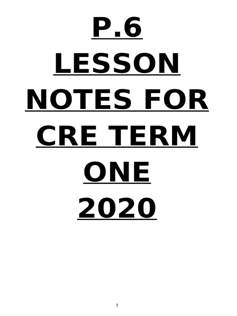P6 CRE Lesson Notes: Term One | PDF | Abraham | Book Of Exodus