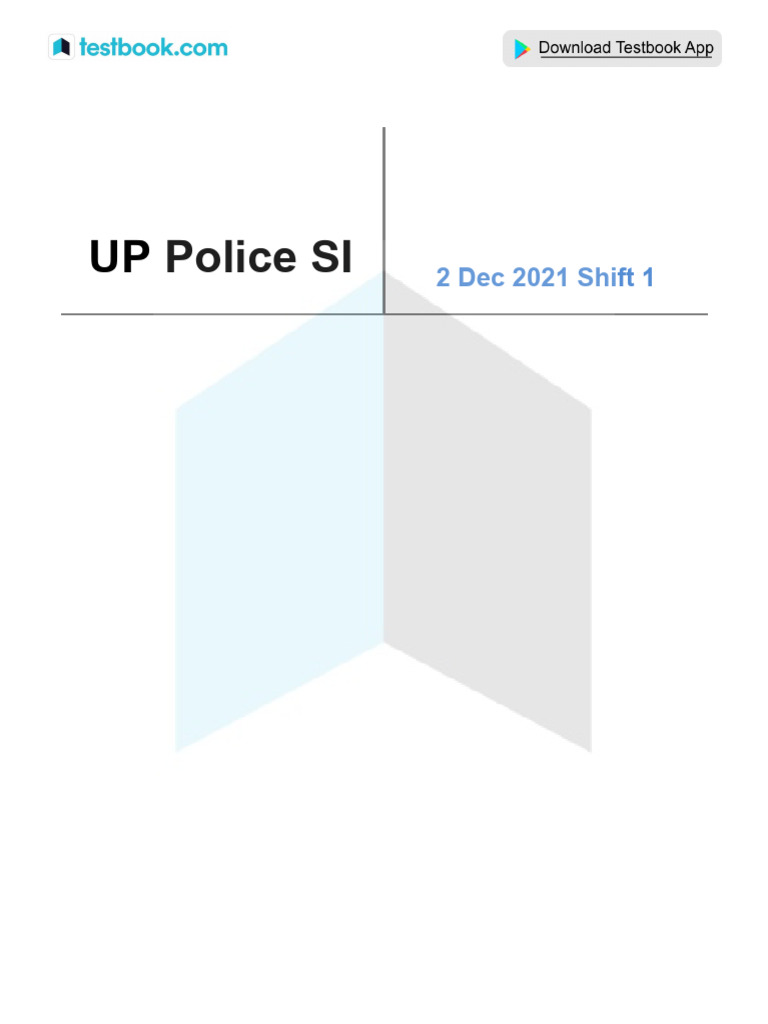 UP Police SI 2 Dec 2021 Shift 1 (English) | PDF