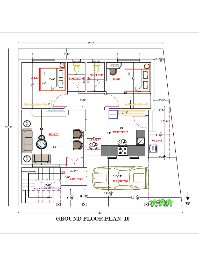 Ground Floor Plan Dimensions and Layout | PDF