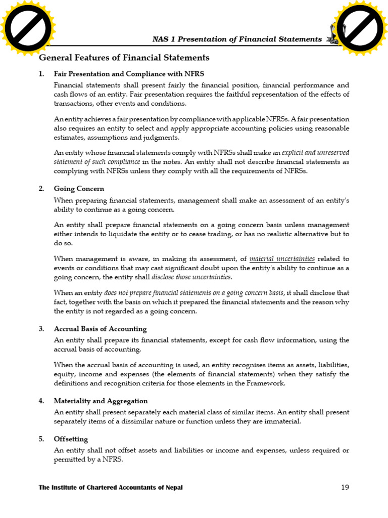 NFRS Compliance in Financial Statements | PDF | Going Concern ...