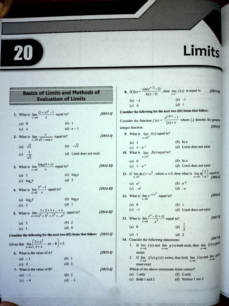 Evaluating Limits: Key Problems and Solutions | PDF