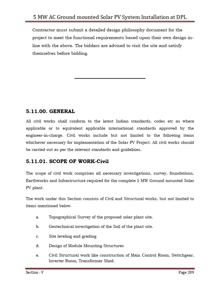 DPL 5 MW Solar Phase II EPC West Bengal Dec 2021 209 | PDF