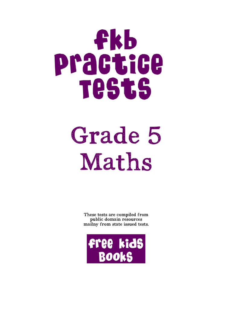 Grade 5 Math Practice Tests | PDF | Area