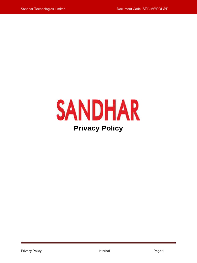 Sandhar Technologies Privacy Policy | PDF | Information | Privacy