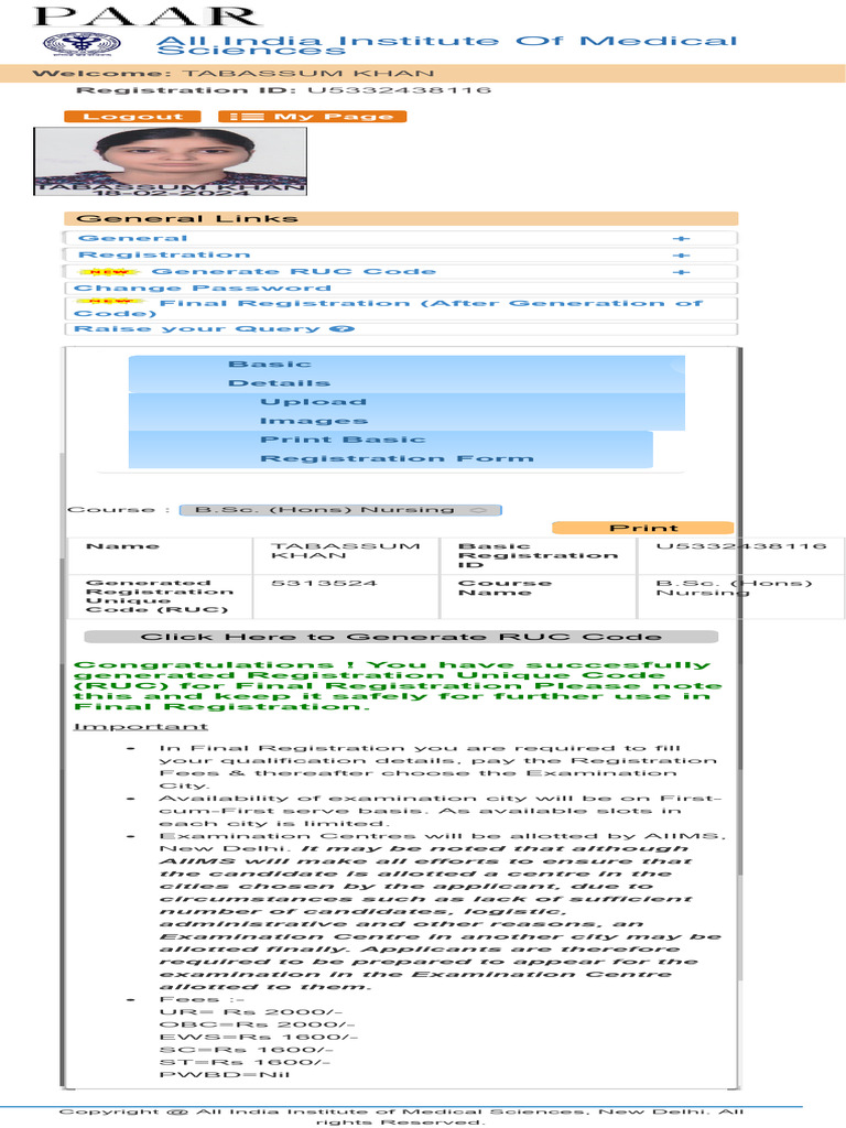 B.Sc. Nursing Final Registration Guide | PDF