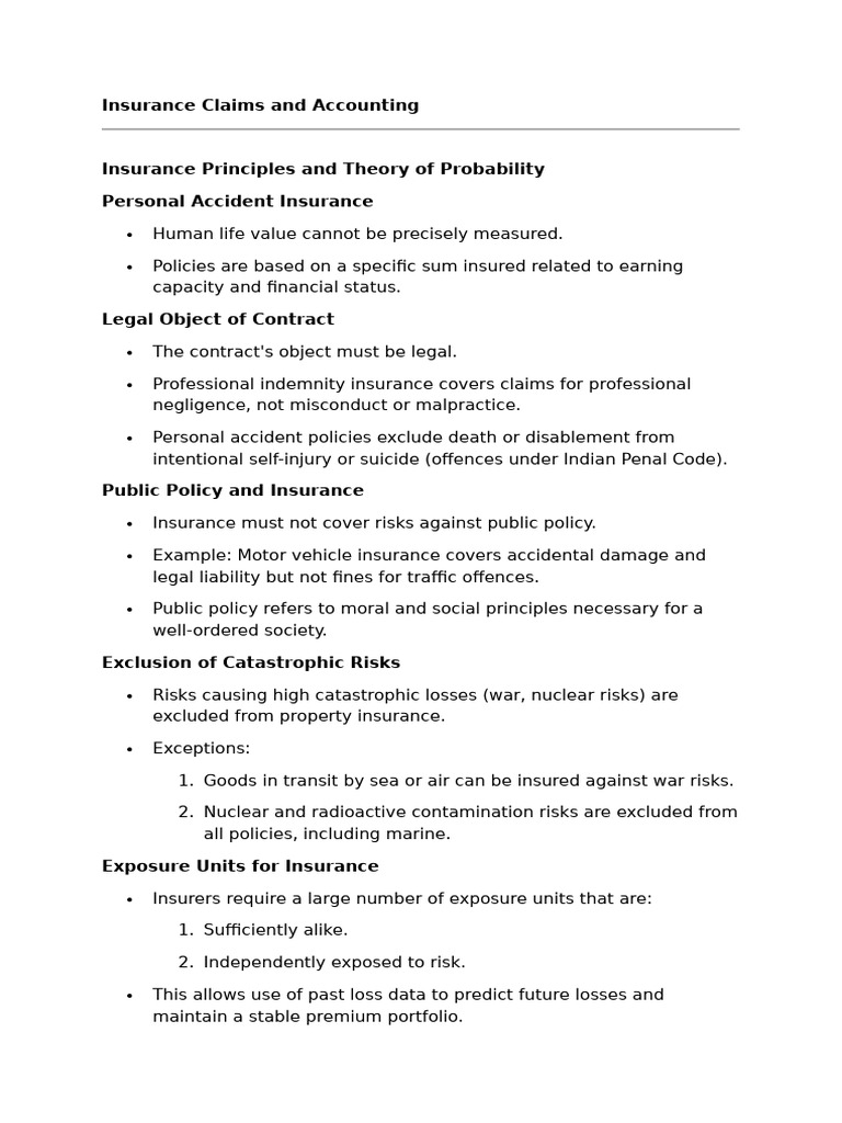 Insurance Claims: Probability & Premiums | PDF | Insurance | Probability