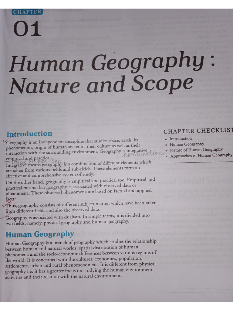 Human Geography - Nature and Scope | PDF