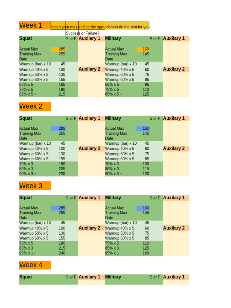4-Week Strength Training Program | PDF | Weight | Strength Training