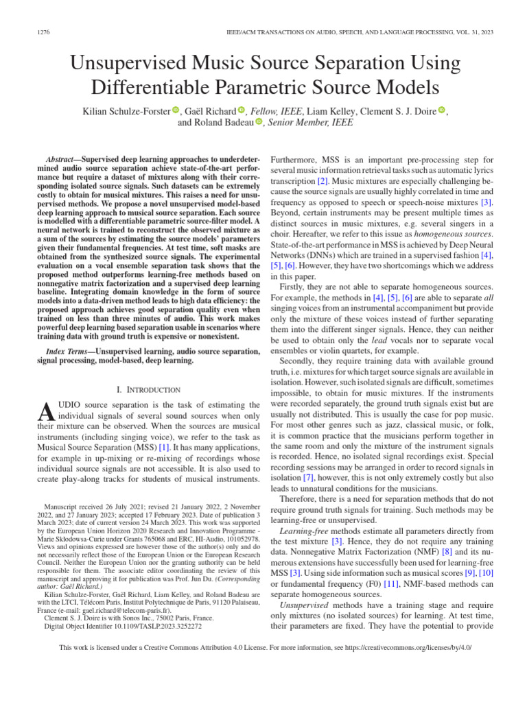 Unsupervised Music Source Separation Techniques | PDF | Deep Learning ...