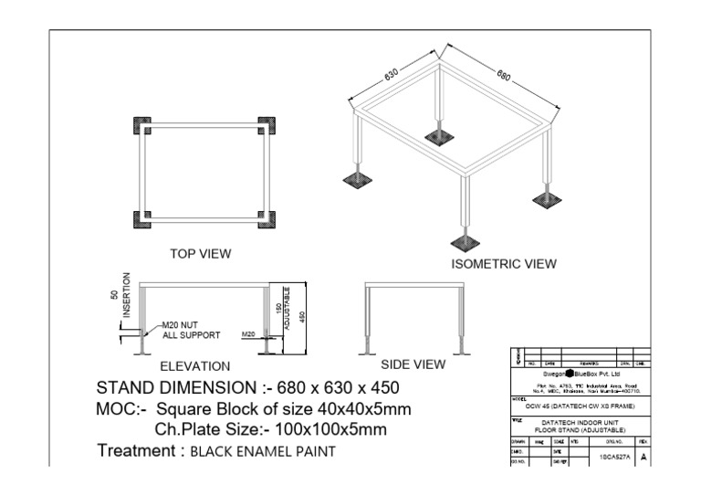 Adjustable Floor Stand Specifications | PDF