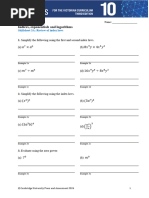 Index Laws Worksheet for Practice | PDF
