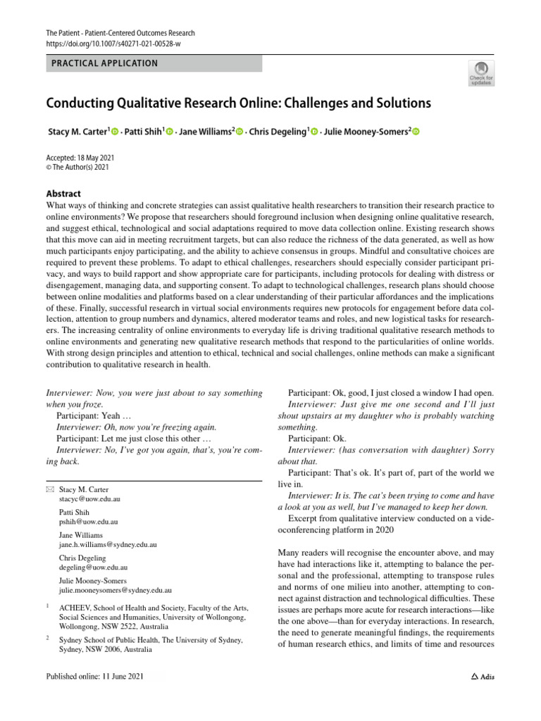 Conducting Qualitative Research Online Challenges 250815 082029 | PDF ...