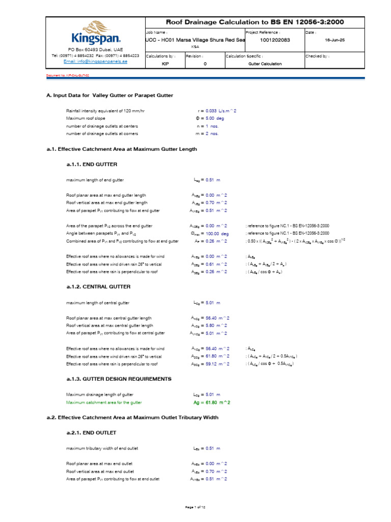 Gutter - Downspout Sizing (BS-En 12056) | PDF | Drainage Basin