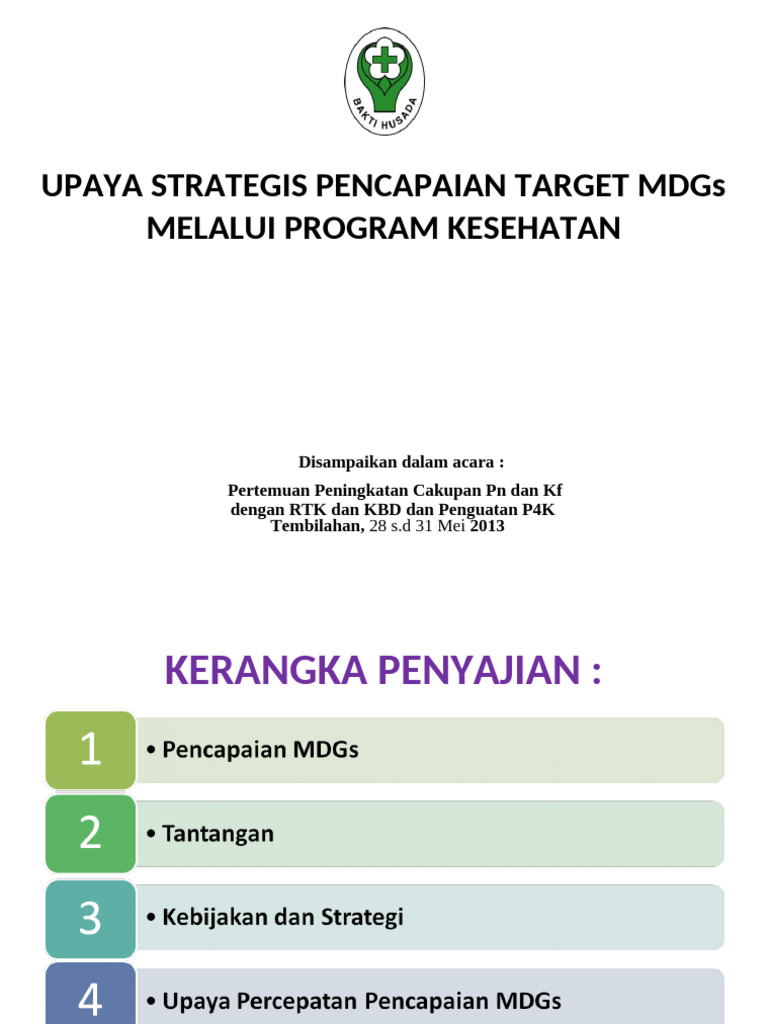 Strategi Pencapaian Target MDGs Kesehatan | PDF