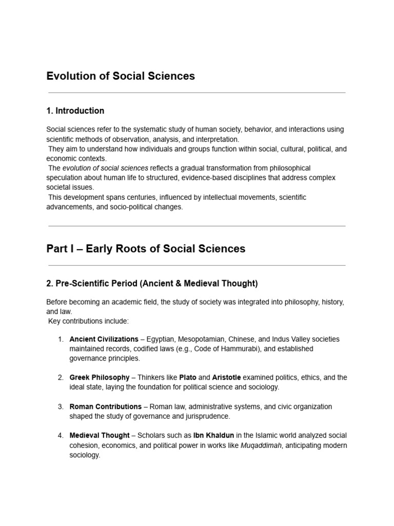 Timeline of Social Science Evolution | PDF | Social Sciences | Sociology