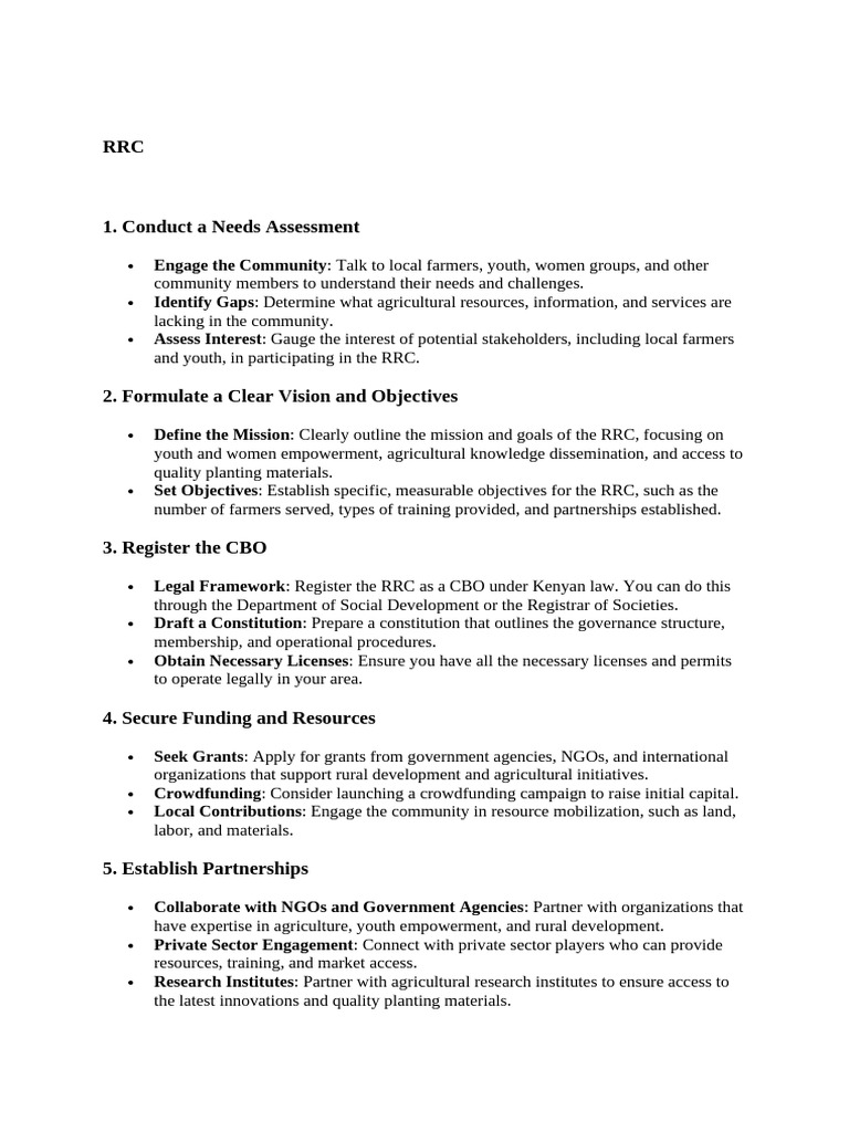 Establishing a Rural Resource Center | PDF | Governance | Economies