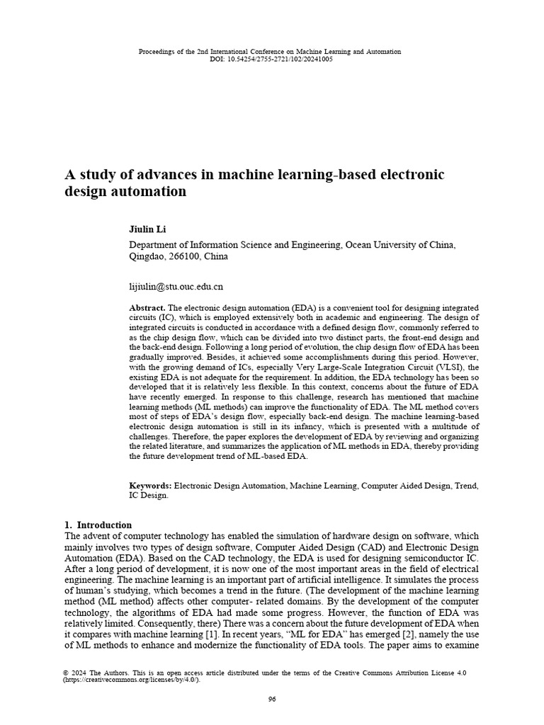 Advances in ML for Electronic Design Automation | PDF | Electronic ...