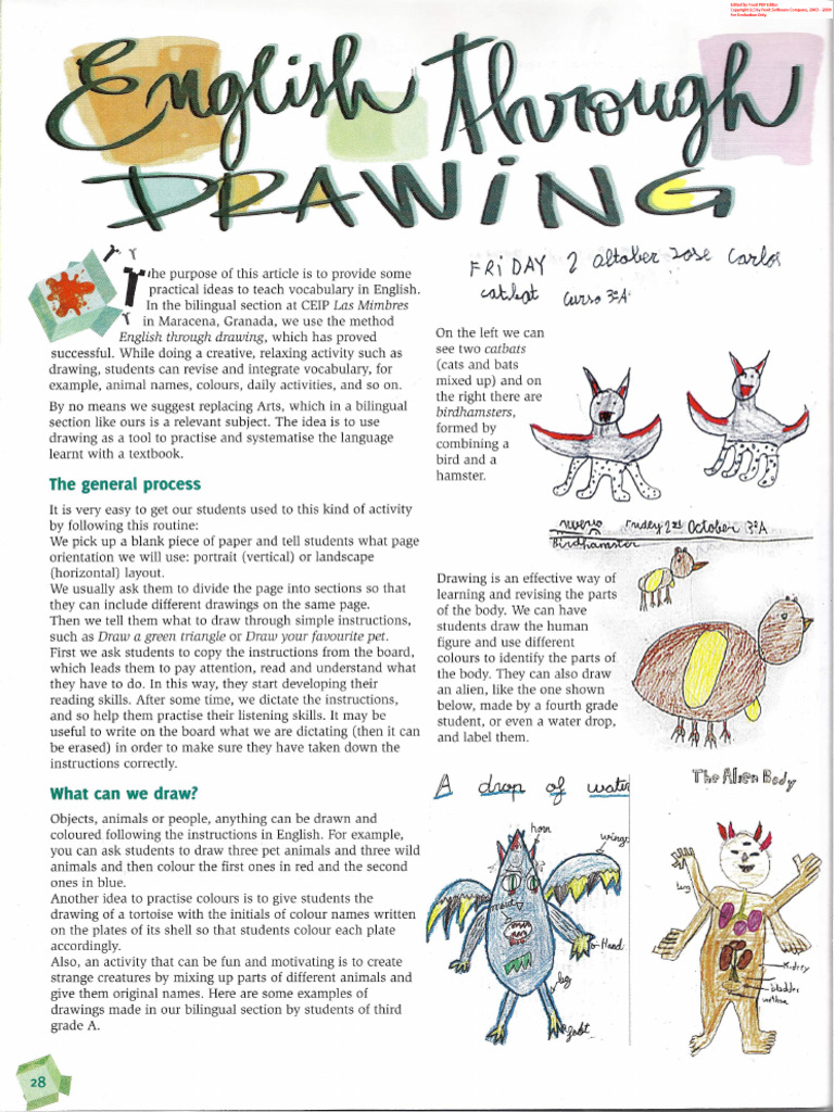 English Through Drawing 1 | PDF