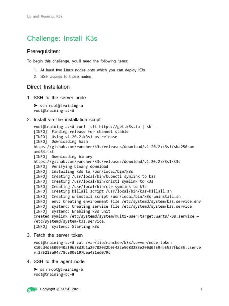 K3s Installation and Setup Guide | PDF | Computing | System Software