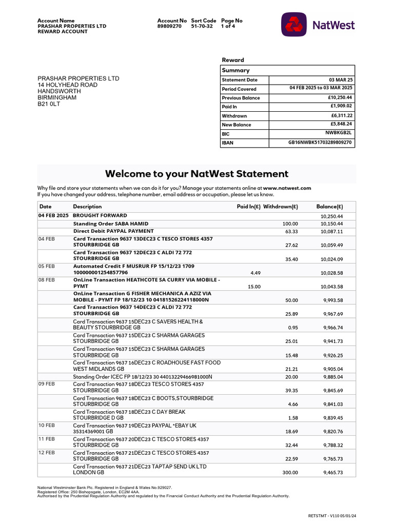 Business Statement 602048 45624011 12 Jan 2024 | PDF | Overdraft ...