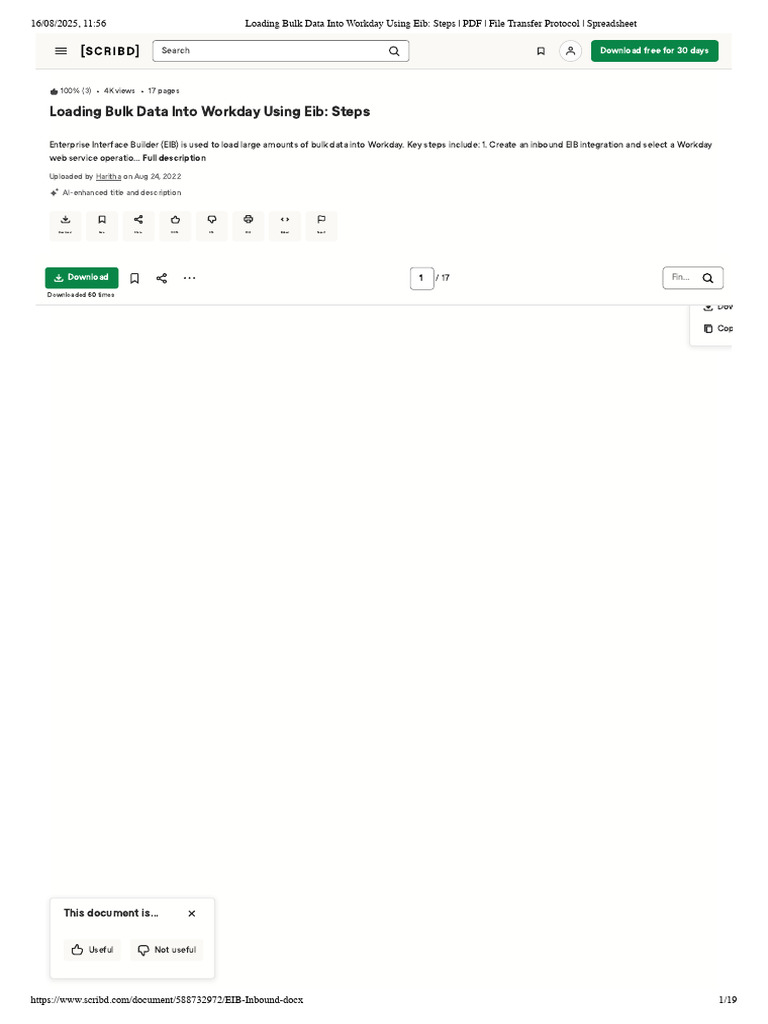 Bulk Data Loading in Workday EIB Guide | PDF | Scribd | Internet