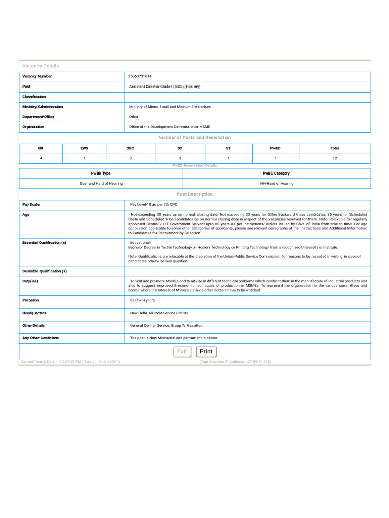 Assistant Director (IEDS) Vacancy 2025 | PDF | Government | Government ...