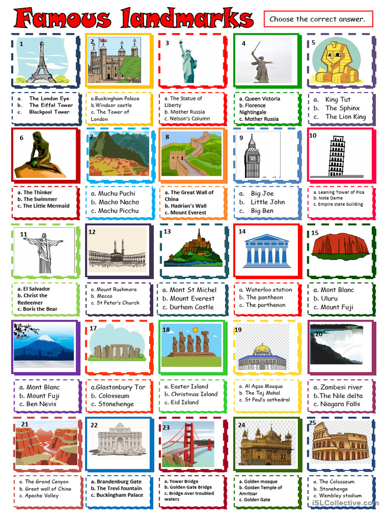 Global Landmarks and Their Countries | PDF | Buildings And Structures
