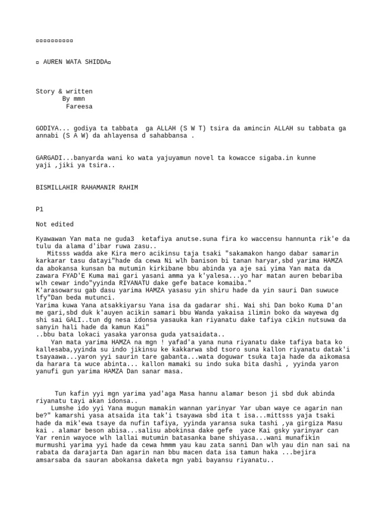 Auren Wata Shidda-1 | PDF