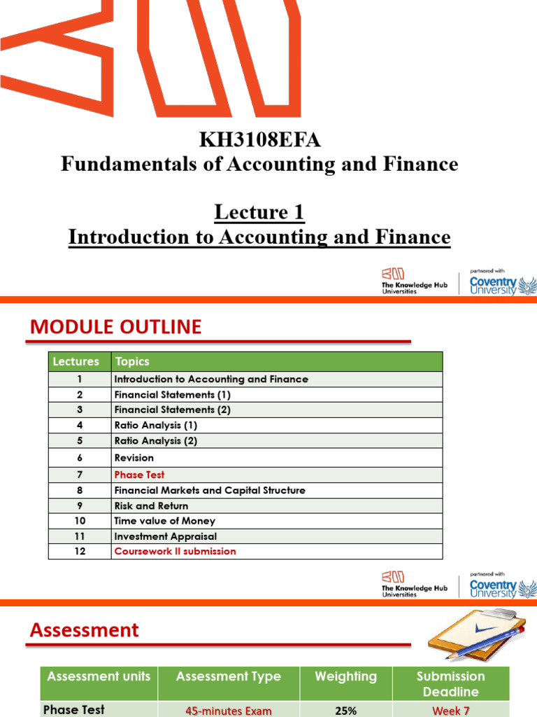 Introduction to Accounting & Finance | PDF | Financial Accounting ...