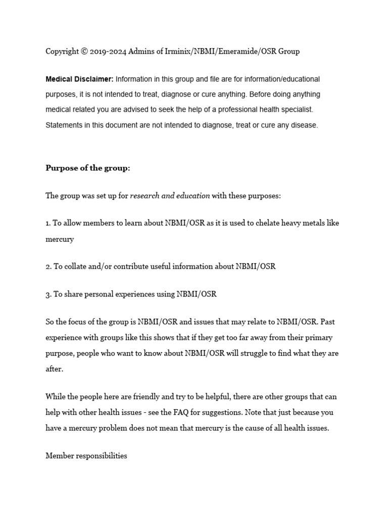 NBMI/OSR Group Guidelines and Purpose | PDF