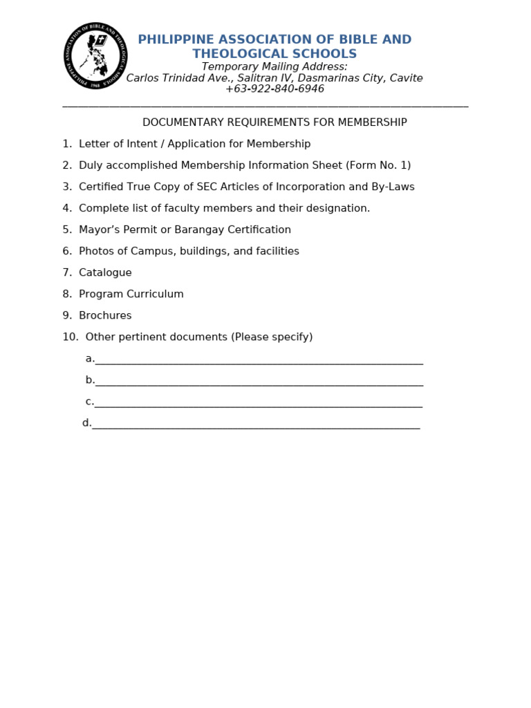 PABATS Membership Application Guide | PDF | Chess