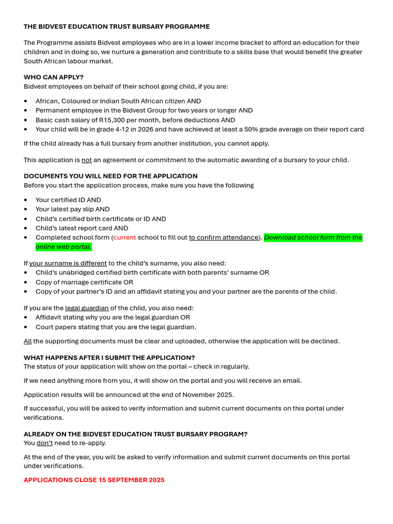 Instructions and Documents Required | PDF