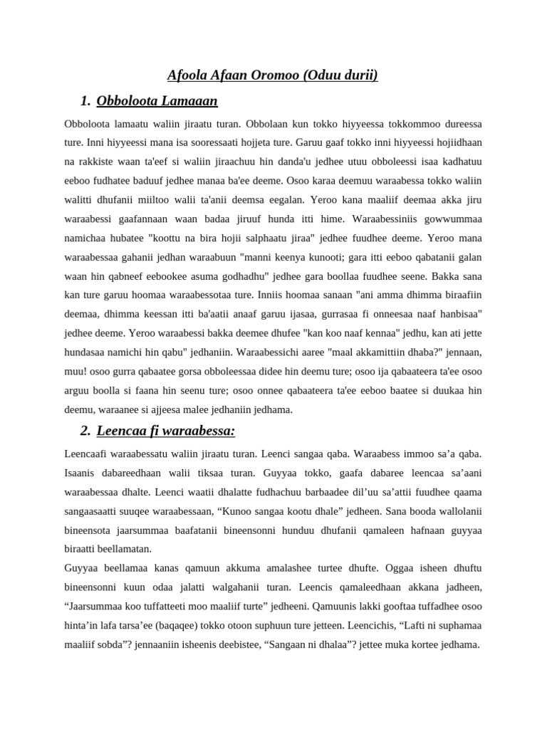 Oduu Durii | PDF