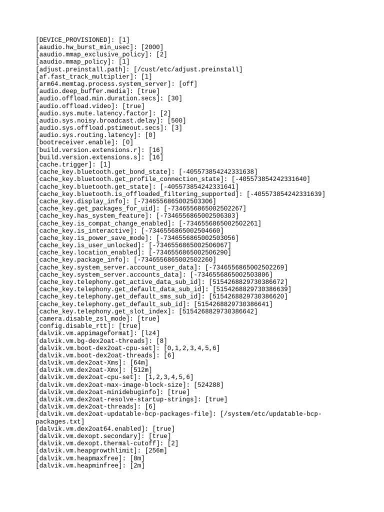 Android System Configuration Settings | PDF | Computing