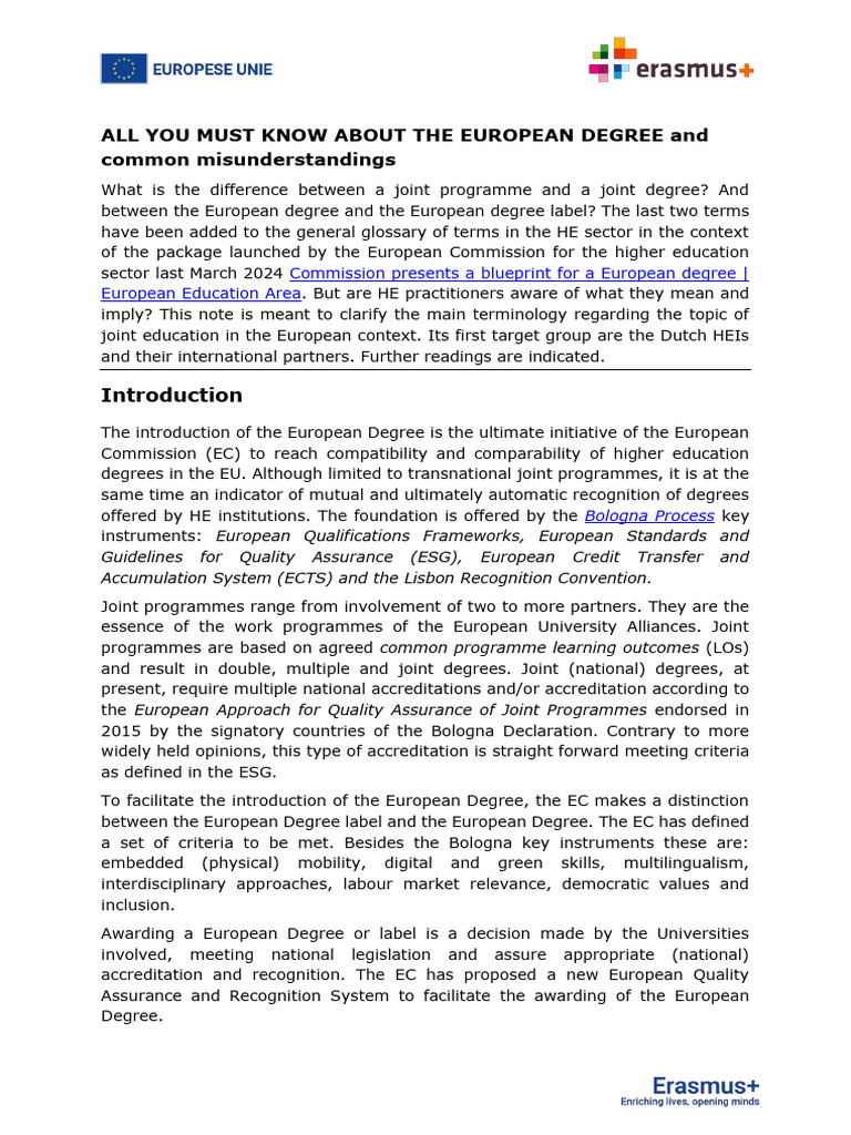 All You Must Know About The European Degree Final | PDF | Academic ...