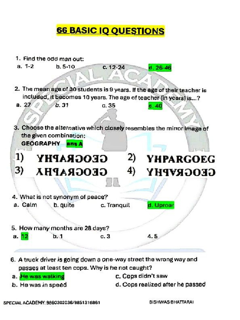 IQ Question | PDF