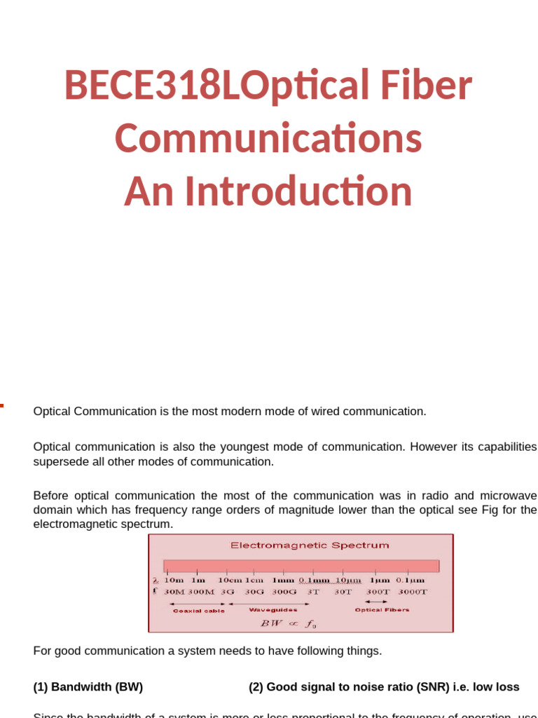 Introduction to Optical Fiber Communication | PDF | Fiber Optic ...
