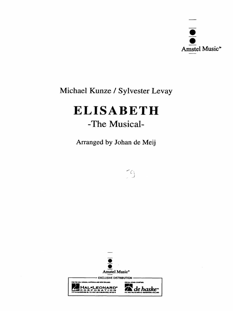エリザベート Elisabeth The Musical 楽譜 ヨハン.デメイ編 Elisabeth - The Musical - Johan de Meij - Complete | PDF