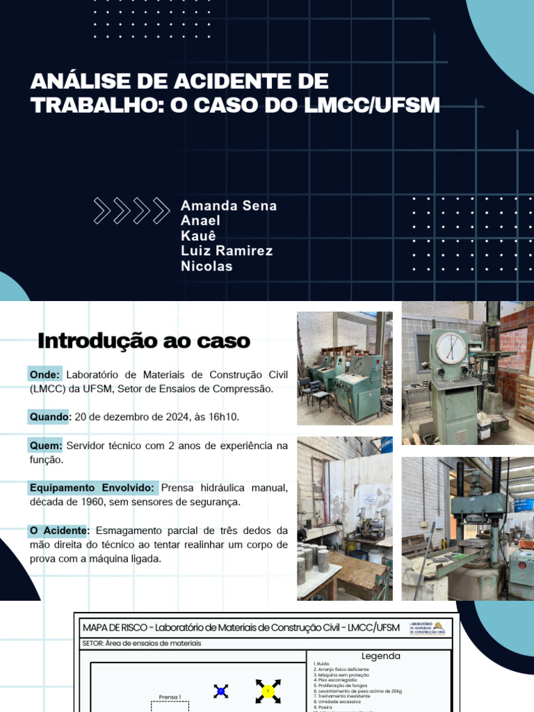 Acidente de Trabalho no LMCC/UFSM: Análise | PDF | Laboratórios