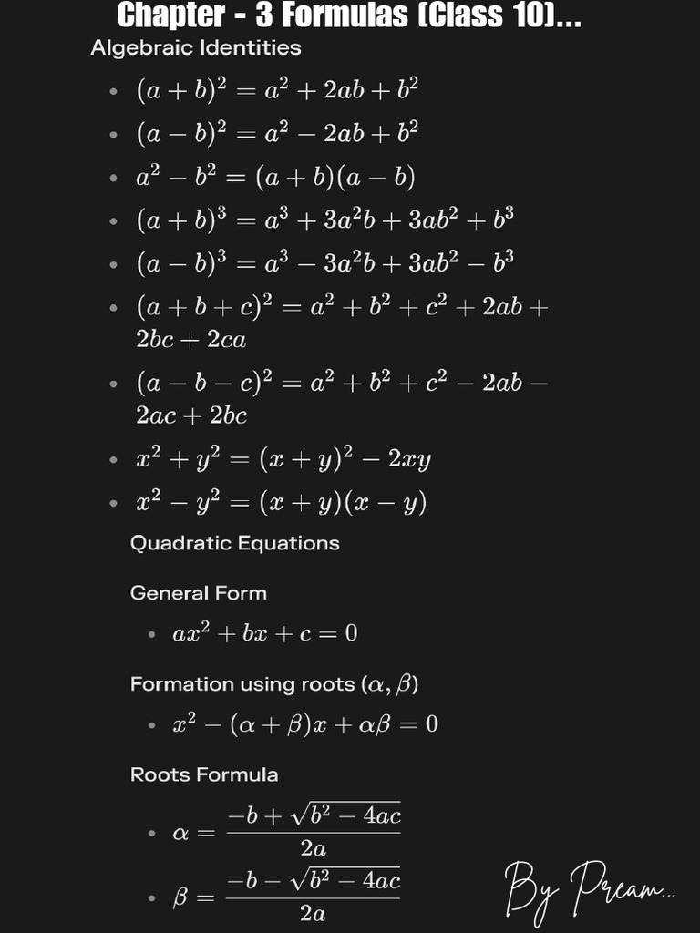 Chapter - 3 Formulas [Class 10]..._20250816_120705_0000 | PDF