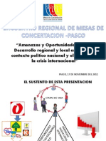 Amenazas y Des para El Desarrollo Regional y Local