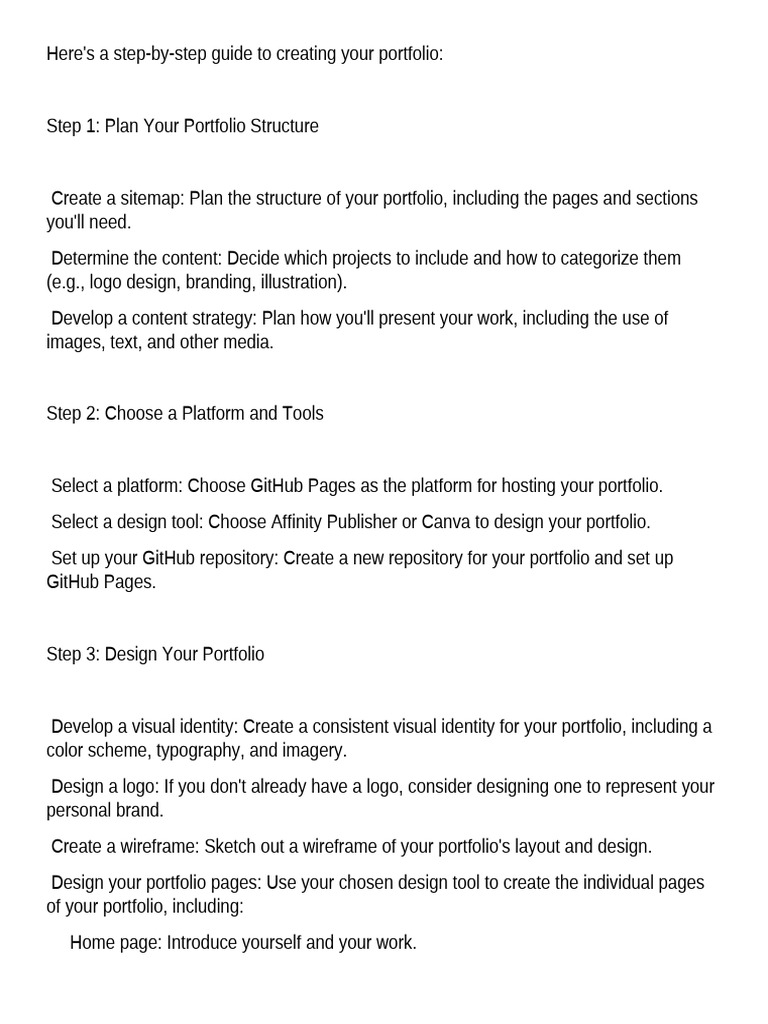 Steps to Create Your Portfolio | PDF | Websites | Responsive Web Design