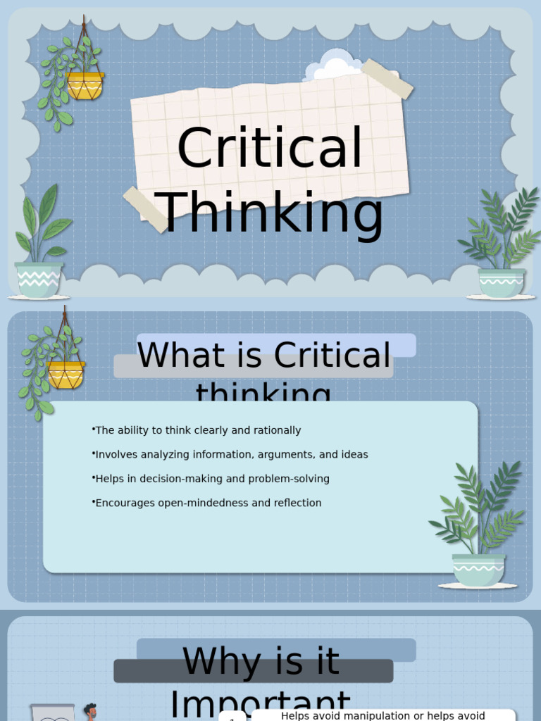 Understanding Critical Thinking Skills | PDF