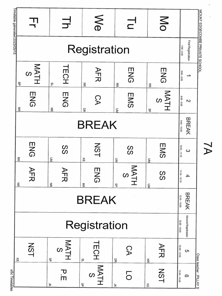Timetable | PDF