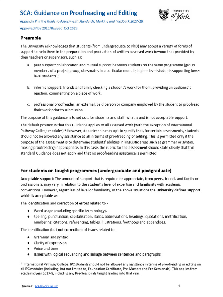 University Proofreading Guidelines | PDF | Thesis | Writing