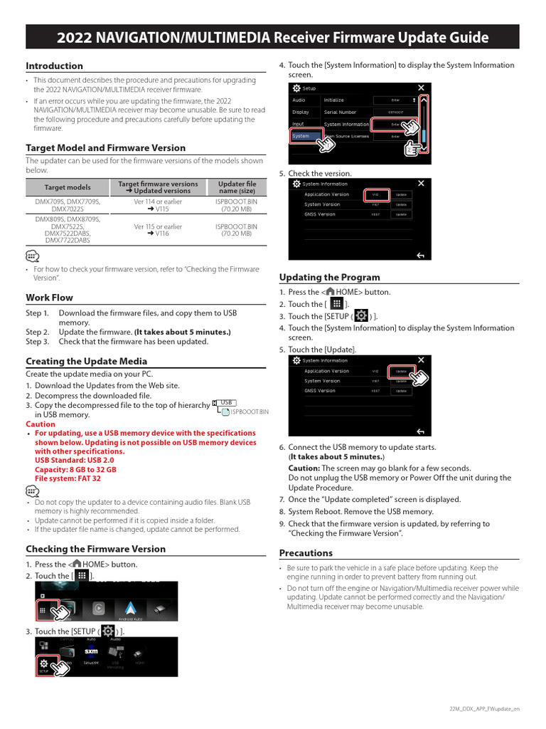 2022 Multimedia Receiver Firmware Update Guide | PDF | Usb Flash Drive ...