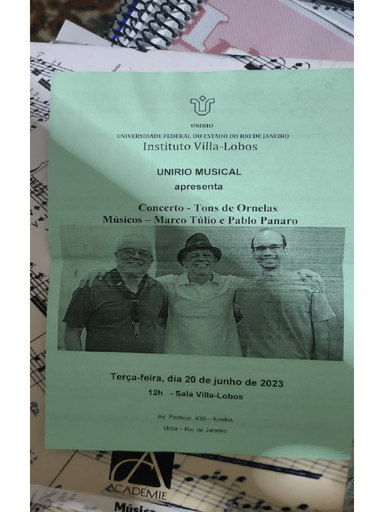 Concerto Tom de Ornelas Na Unirio 20:06:2023 | PDF
