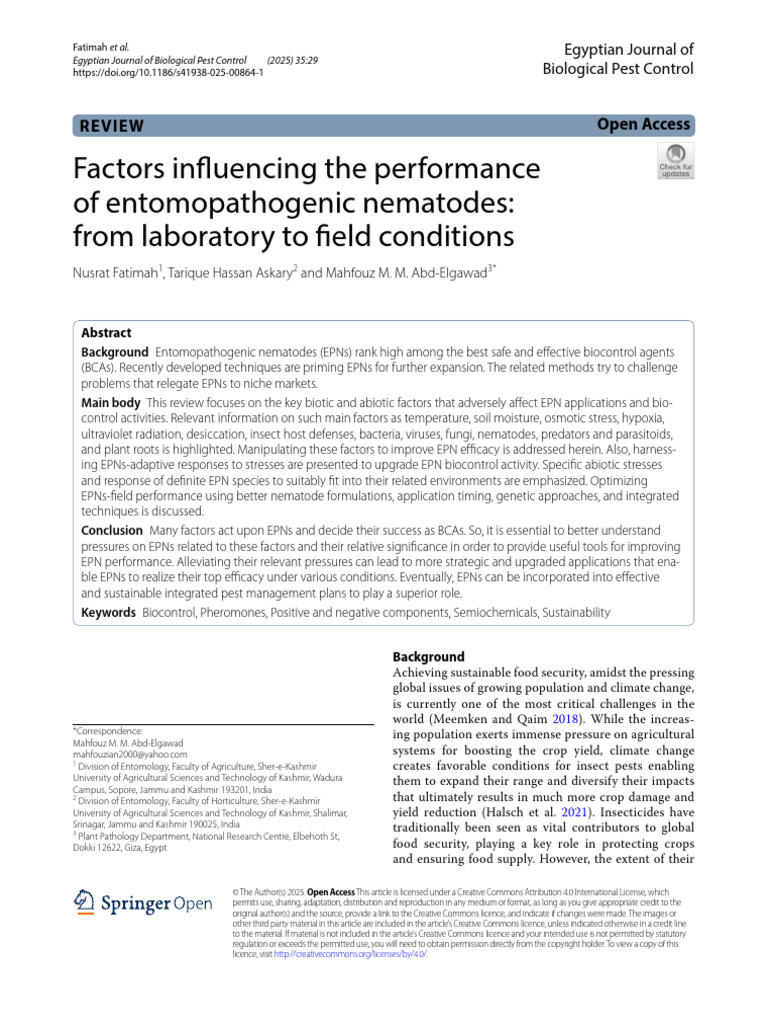 Enhancing EPN Performance in Biocontrol | PDF | Immune System | Immune ...