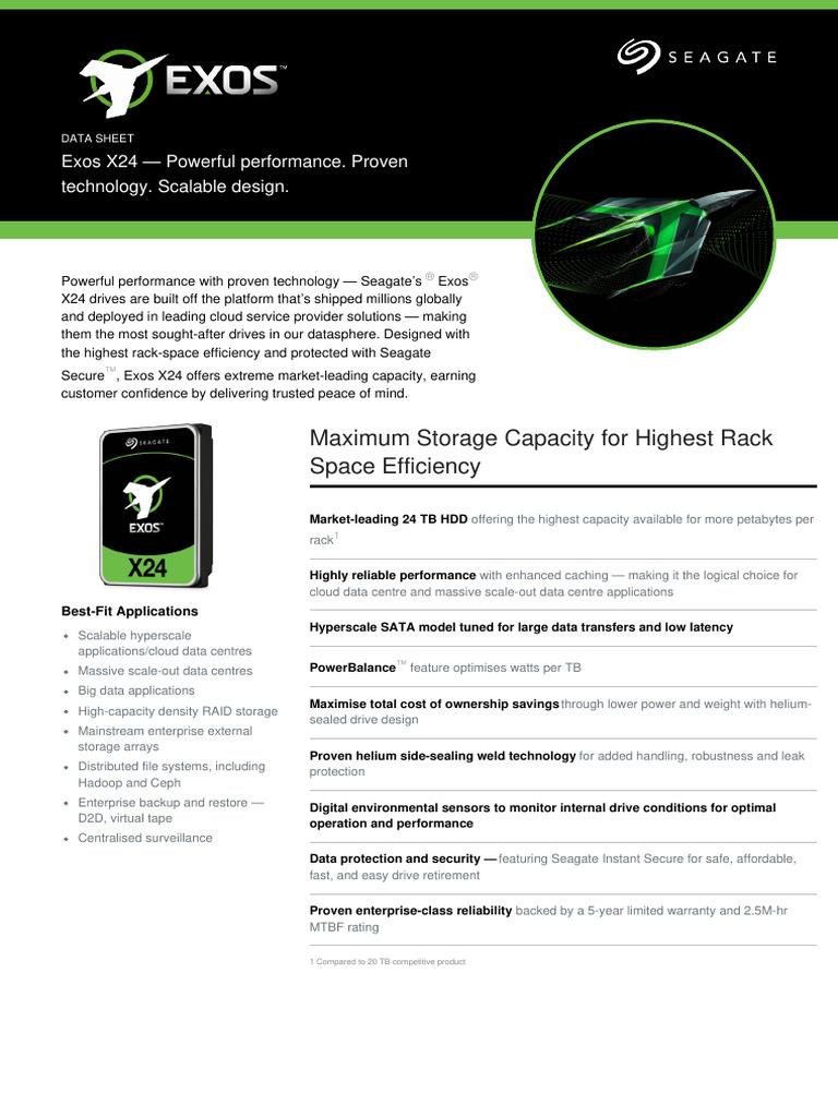 Exos x24 DS2080 2307US en - GB | PDF | Hard Disk Drive | Information ...